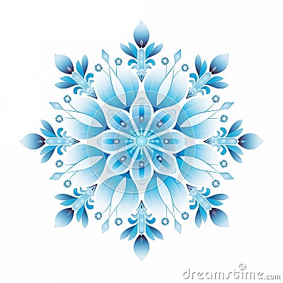 Beautiful openwork New Year's winter snowflake of complex shape Stock Photo