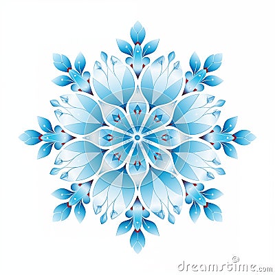 Beautiful openwork New Year's winter snowflake of complex shape Stock Photo