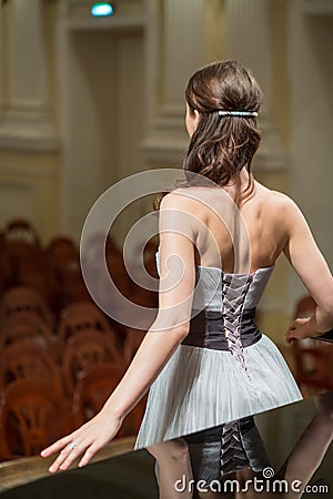 Beautiful opera singer is back in the concert hall Stock Photo