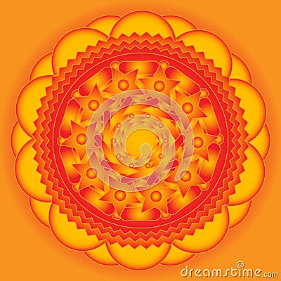 Beautiful orange background with stars Vector Illustration