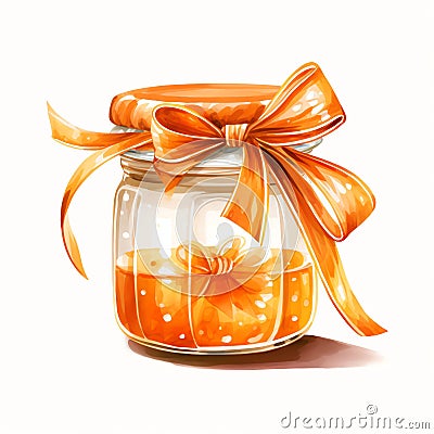 beautiful orange jam jar clipart illustration Cartoon Illustration