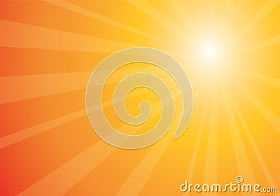 Beautiful orange sunburst Vector Illustration