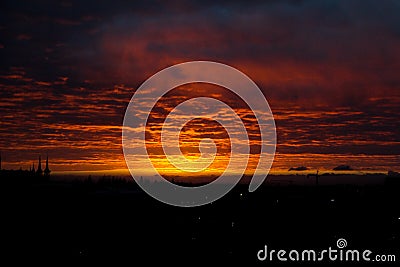 Beautiful orange sunset Stock Photo