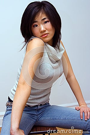 Beautiful Oriental woman Stock Photo