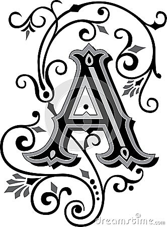 Beautiful Ornament, Letter A Stock Image - Image: 38519211