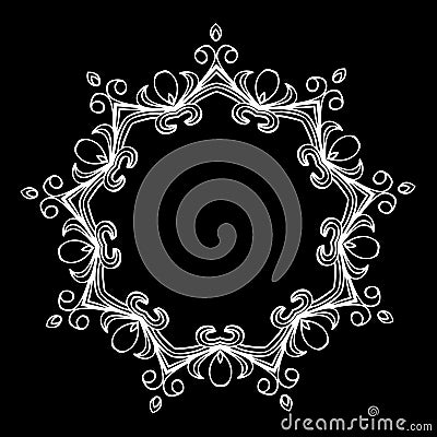 Beautiful ornamental rosette. For ethnic or tattoo design. Vector Illustration