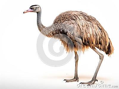 Beautiful ostrich isolated Cartoon Illustration