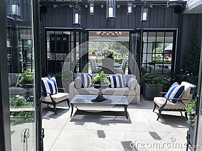 Beautiful Outdoor Patio - Courtyard Stock Photo
