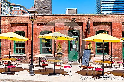 Outdoor restaurant patio Editorial Stock Photo