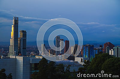 Beautiful outdoor view of one of the tallest building in Bogota, Colombia Editorial Stock Photo