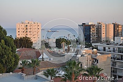 The beautiful Overview City Centre Limassol in Cyprus Editorial Stock Photo