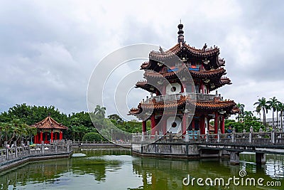beautiful Pagoda at 228 Peace Memorial Park in Taipei, Taiwan Editorial Stock Photo