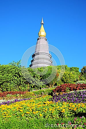 Beautiful pagoda at Doi Inthanon National park Stock Photo