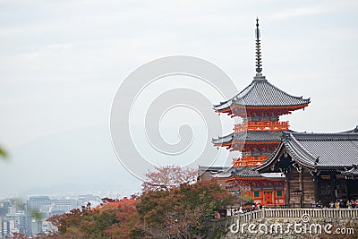 Beautiful Pagoda in Kiyomizu-dera Temple Editorial Stock Photo