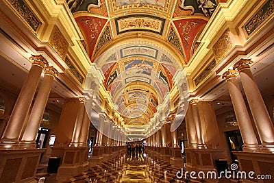 Beautiful painting on the ceiling at the Venetian Hotel, Macao Stock Photo