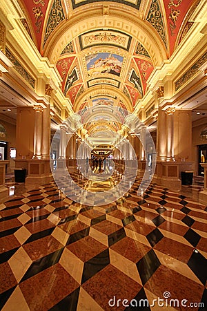 Beautiful painting on the ceiling at the Venetian Hotel, Macao Stock Photo