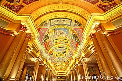 Beautiful painting on the ceiling at the Venetian Hotel, Macao Stock Photo