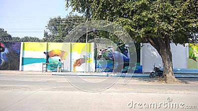 Beautiful paintings in Indore city durin swacch bharat or clean India program Stock Photo