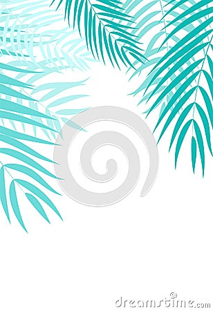 Beautiful Palm Tree Leaf Silhouette Background Vector Vector Illustration