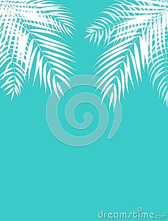 Beautiful Palm Tree Leaf Silhouette Background Vector Vector Illustration