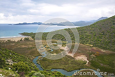 The panaroma of Cayagzi beach, Demre, Antalya, T Stock Photo