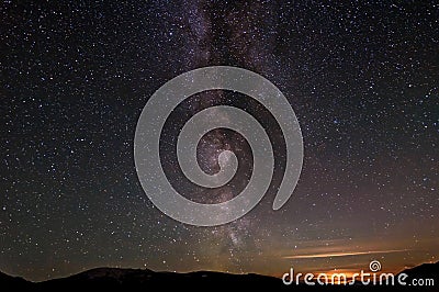 Star mountains sky milky way night Stock Photo