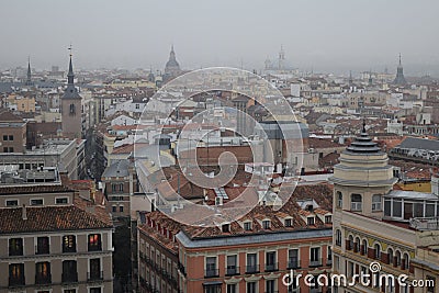 Beautiful panoramic view Madrid capital Europe Editorial Stock Photo