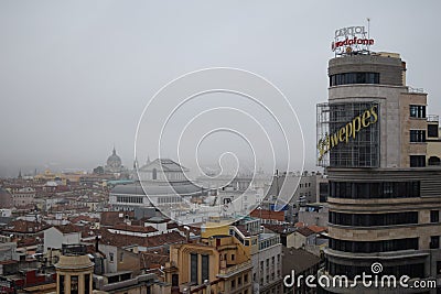 Beautiful panoramic view Madrid capital Europe Editorial Stock Photo