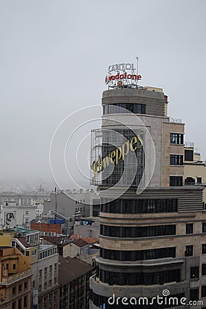 Beautiful panoramic view Madrid capital Europe Editorial Stock Photo