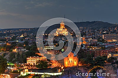 Panoramic City View - Tbilisi, Georgia Editorial Stock Photo