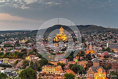 Panoramic City View - Tbilisi, Georgia Editorial Stock Photo