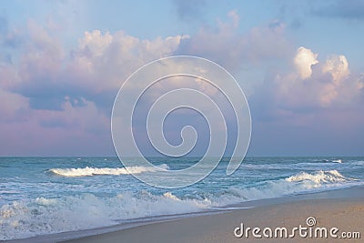 Beautiful pastel sunset sky with cloudscape Stock Photo