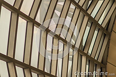 Beautiful pattern of abstract modern architecture building in Suvarnabhumi Airport, Thailand Stock Photo