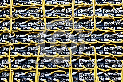 Beautiful Pattern of control circuit cabling Stock Photo