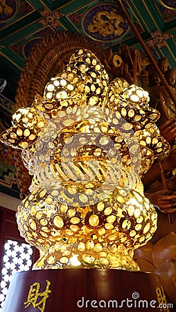 Beautiful Pattern of Gold Lamp Chinese Style Stock Photo
