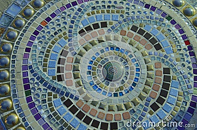 Beautiful pattern of Thai definition and mosaics with pebbles Stock Photo