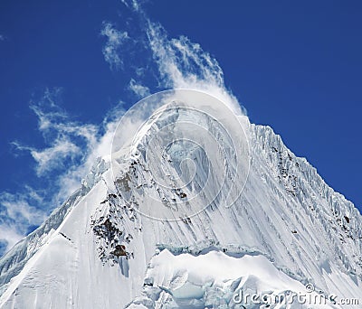 Beautiful peak Alpamayo Stock Photo