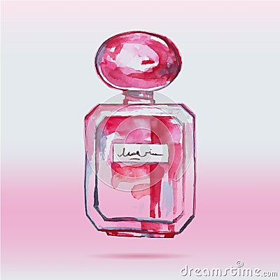 Beautiful perfume bottle. Vector Illustration