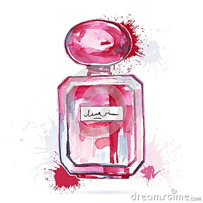 Beautiful perfume bottle. Vector Illustration