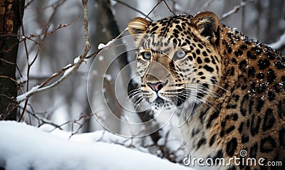 A beautiful photograph of an Amur Leopard Stock Photo