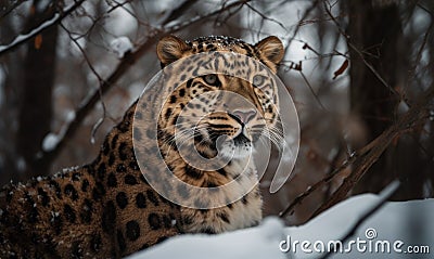 A beautiful photograph of an Amur Leopard Stock Photo