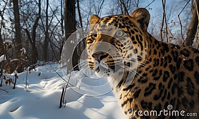 A beautiful photograph of an Amur Leopard Stock Photo