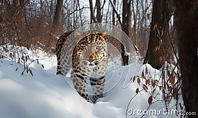 A beautiful photograph of an Amur Leopard Stock Photo