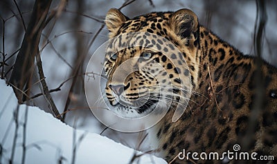 A beautiful photograph of an Amur Leopard Stock Photo