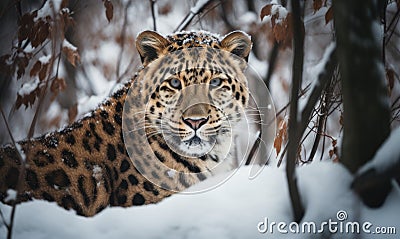 A beautiful photograph of an Amur Leopard Stock Photo