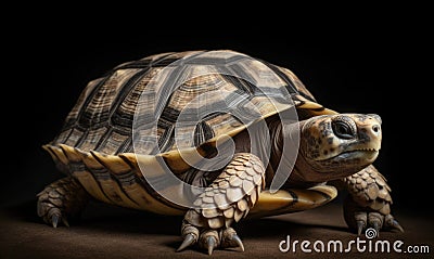 A beautiful photograph of The Ploughshare Tortoise Stock Photo
