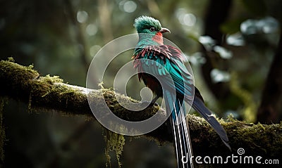 A beautiful photograph of Quetzal Stock Photo