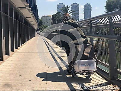 Israel, Tel Aviv. Homeless man Editorial Stock Photo