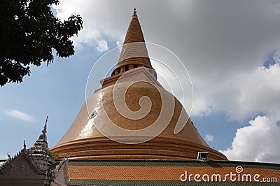 Beautiful Phra Pathommachedi of Thailand. Stock Photo
