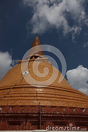 Beautiful Phra Pathommachedi of Thailand. Stock Photo